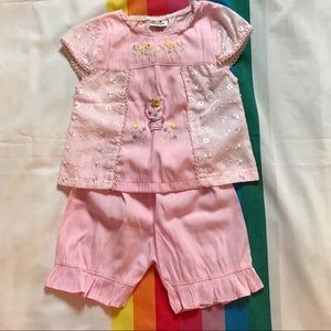 Pink Embroidered Hello Kitty 6 Month Set